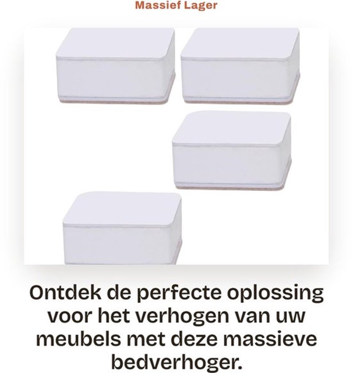 Bedverhoger 500 Kg - Meubelverhoger - Antislip - Zelfklevend - Set van 4 - Massief Hout