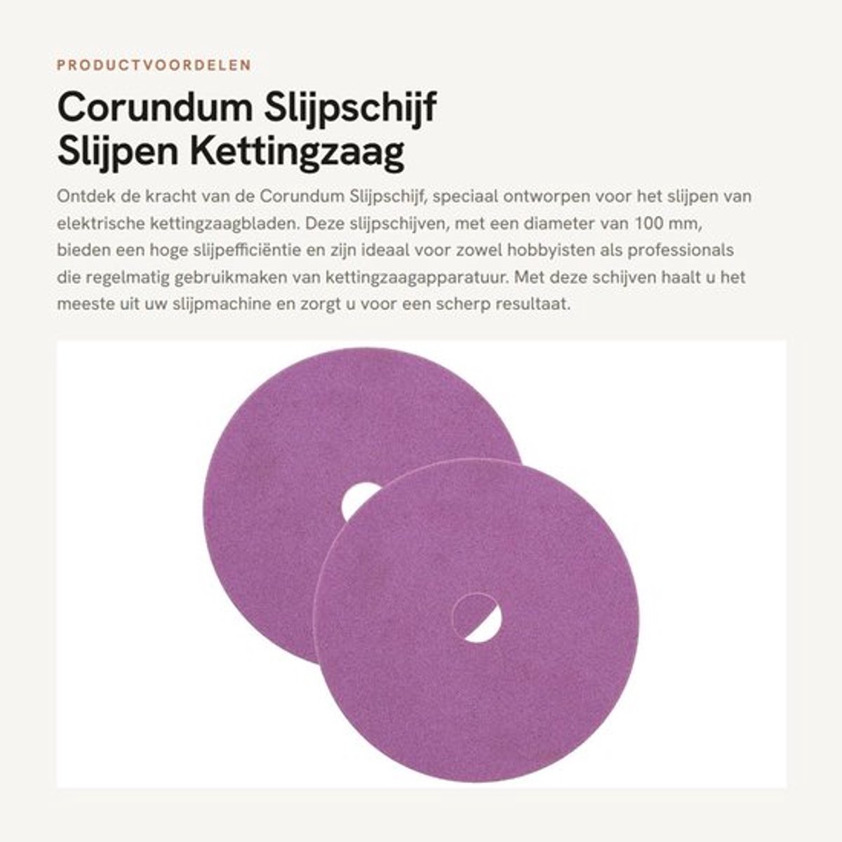 Corundum Slijpschijf - Slijpen Kettingzaag - Hoge efficiëntie - 100mm - Slijpschijf Wiel - Geschikt voor elektrische kettingzaagslijpers...