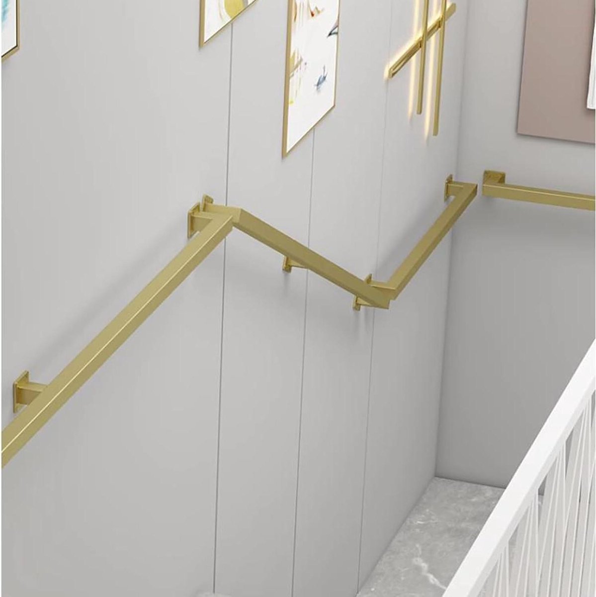Trapleuning - Wandleuning Handgreep - Veiligheid Trap - Roestvrij IJzer - 24 m - Zwart
