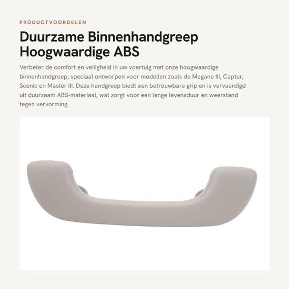 Dakkofferhandvat - Hoogwaardige ABS - Antislip Grip - Vervangingsonderdeel voor Megane III - Comfortabel - Duurzaam - Verbeterde Stabiliteit - Interieurhandvat