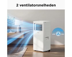 Mobiele airconditioner 9000 BTU 3-in-1 koeling ventilator ontvochtiger met afstandsbediening en timer Energieklasse A