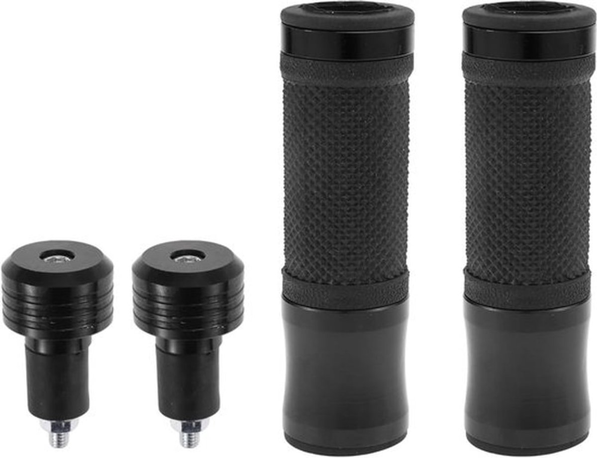 Motorfiets Handgrepen Cover Kit - 7/8" en 15/16" Aluminium Rubber Handvatten voor Scooter en ATV - Zwart 1 Set met Comfort Grip en Duurzaamheid