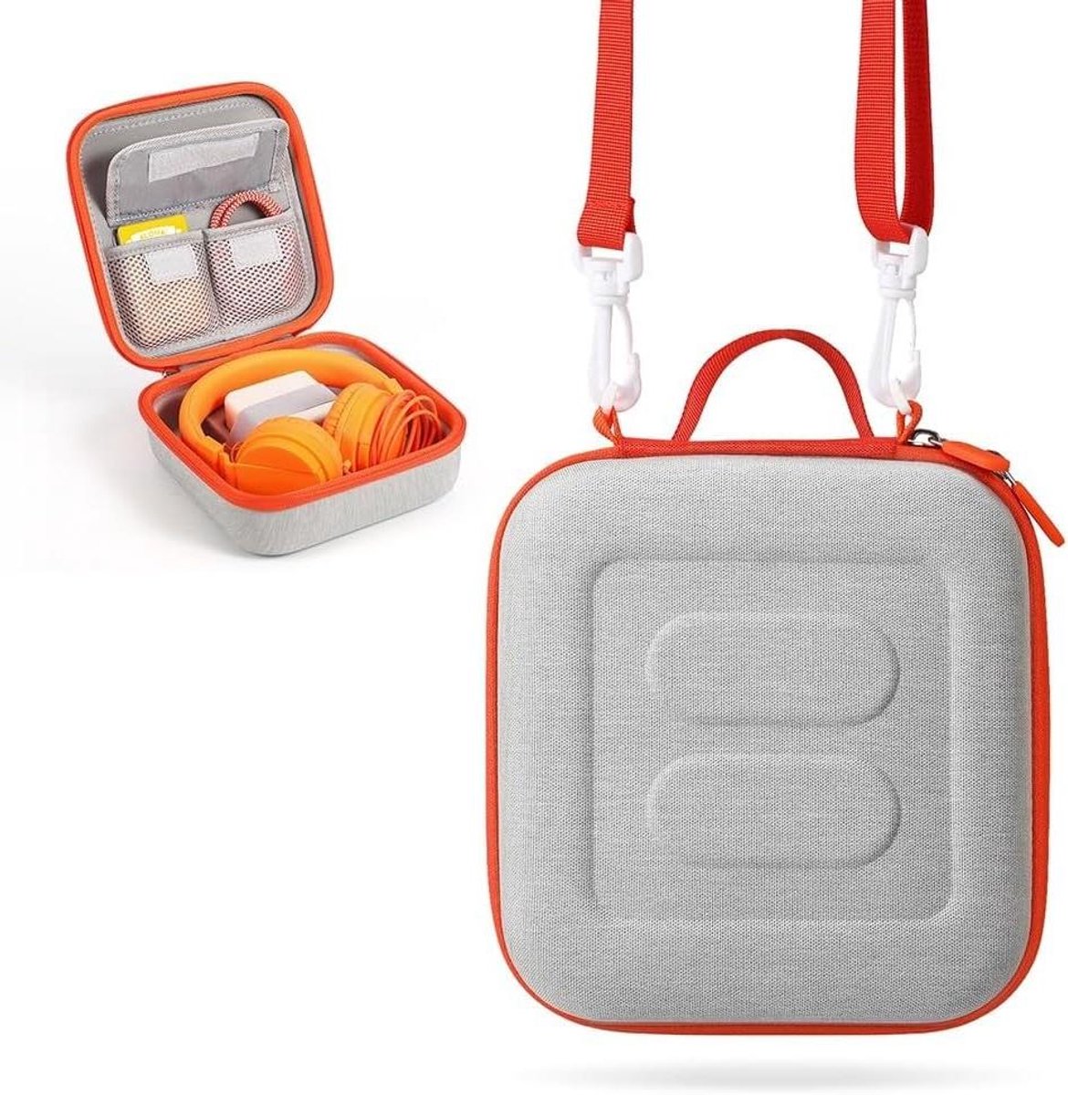Reis Koffer - Opbergtas Hoes - Audioapparatuur Beschermen - Robuuste EVA Constructie - 20 x 20 x 8 cm - Grijs