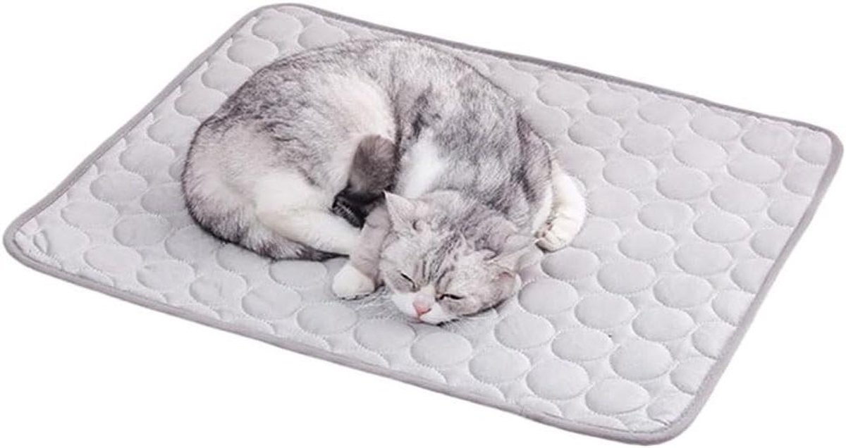 Koelmat Huisdieren - Hondenmat Kattenmat - Zomerse Koelte - Zelfkoelend Zonder Stroom - 150 x 100 cm - Grijs