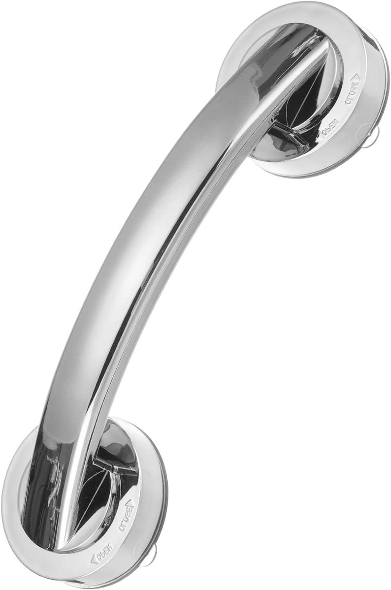 Douche Handgrepen - Veiligheidsgrepen Badkamer - Extra Ondersteuning - Sterke Zuignappen - 23 cm - Zilver