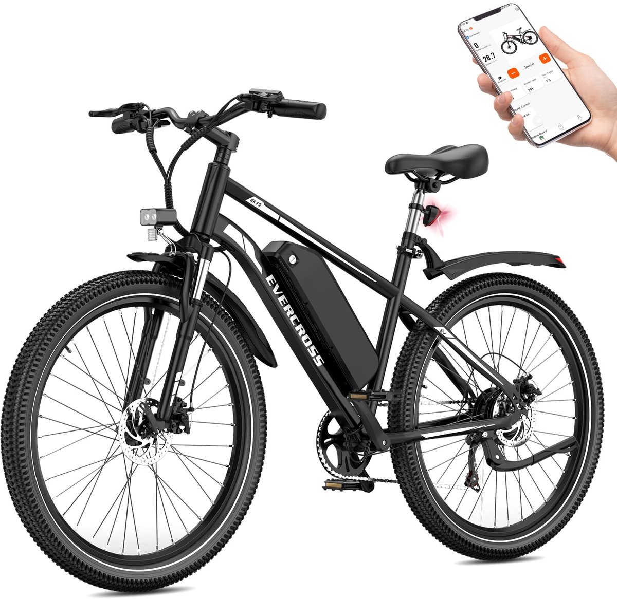 EVERCROSS EK15 Elektrische fiets - 27.5" - 36V 13Ah - 40-90 km - 7 versn.