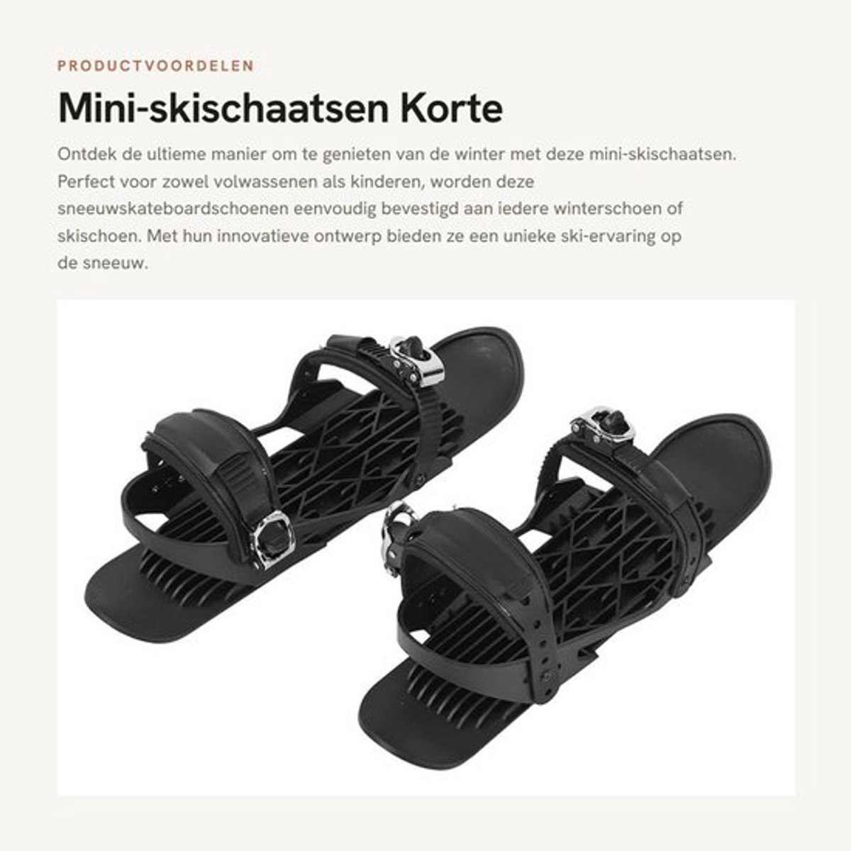 Multifunctioneel - Mini-skischaatsen - Verstelbare Bandjes - Duurzaam Materiaal - Geschikt voor Winterschoenen - Voor Voetmaat US 6-13/EU35-47 - Sneeuwschoenen