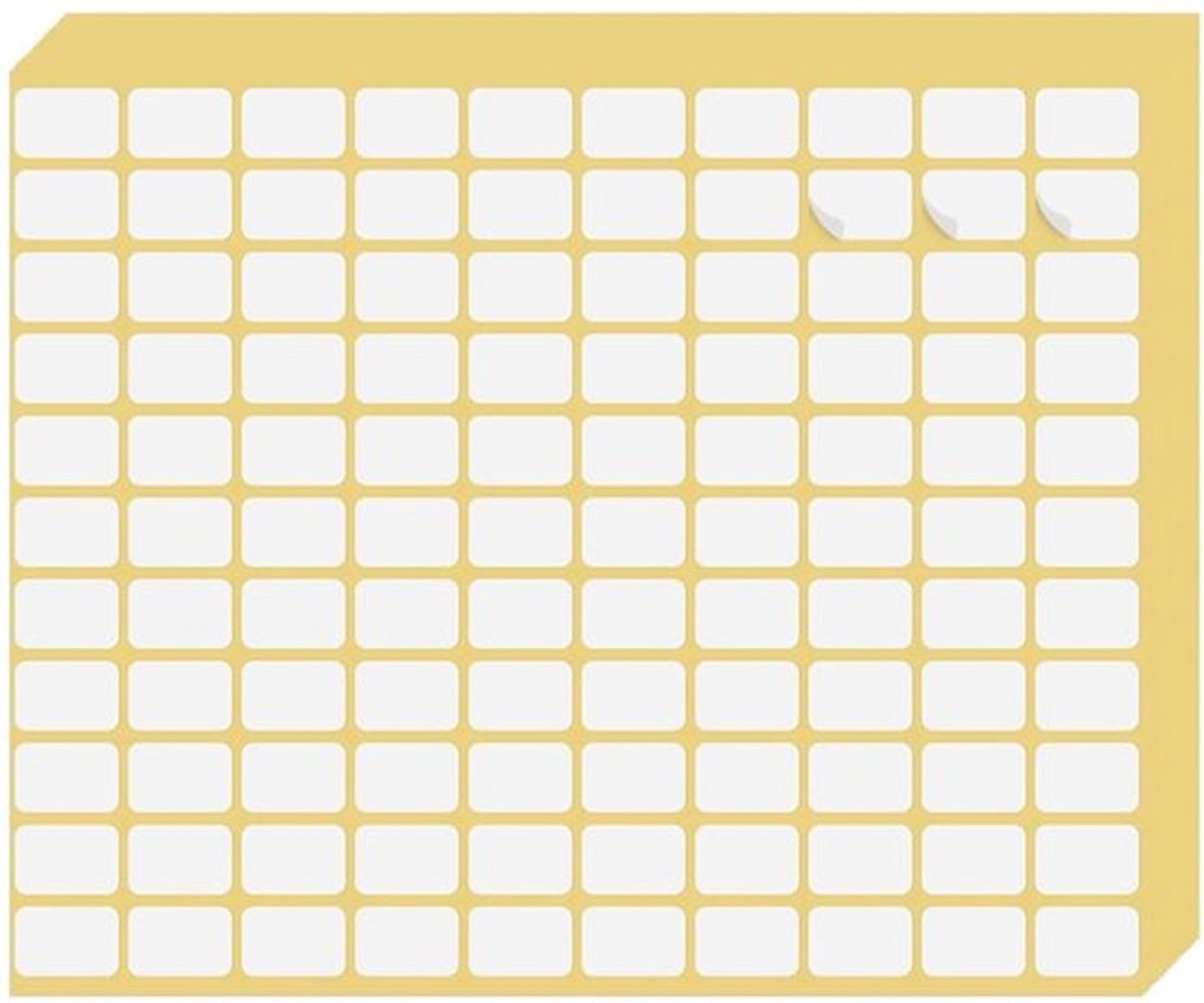 Etiketten 1485 stuks - Witte Zelfklevende Etiketten - Beschrijfbare Prijskaartjes - Rechthoekige Stickers - 13 x 19 mm - Hoogwaardig Papier - Labels