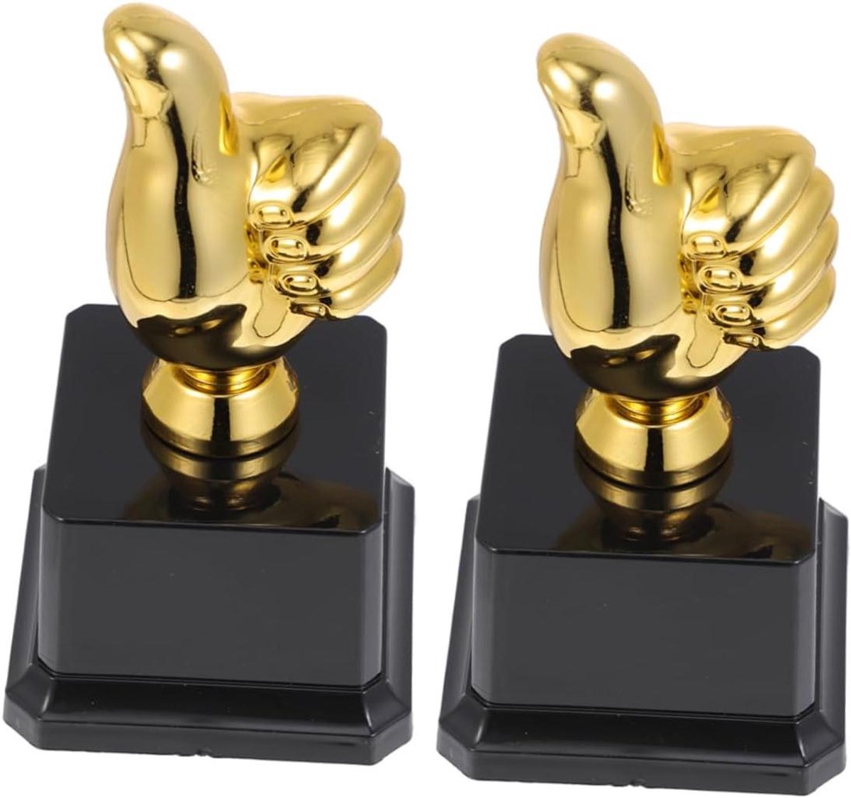 Voetbal Trofee Beker - Duim Prijs - Kinderfeest Spelletjes - Delicaat Snijwerk - 14x7.5x7.5 cm - Goud