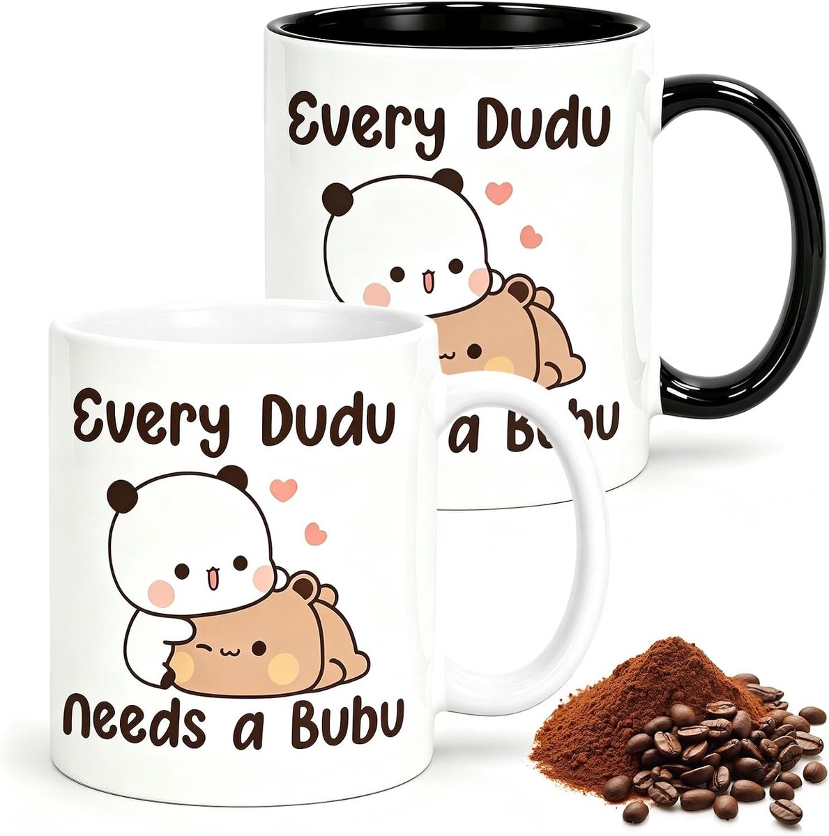 Set van 2 Ergonomische Keramische Mokken van 360 ml, Creatieve Koffiemokken als Cadeau voor Stellen, Vrienden en Familie