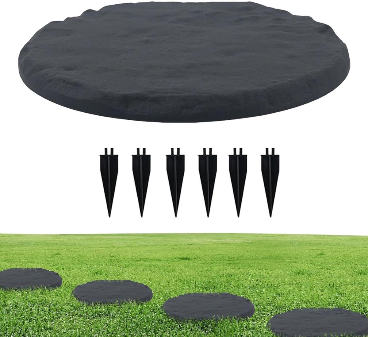Tuindecoratie Stenen - Vloerdecoratie Buiten - Tuin Verfraaien - Anti-Verschuiving Ontwerp - Circa 39 cm - Grijs