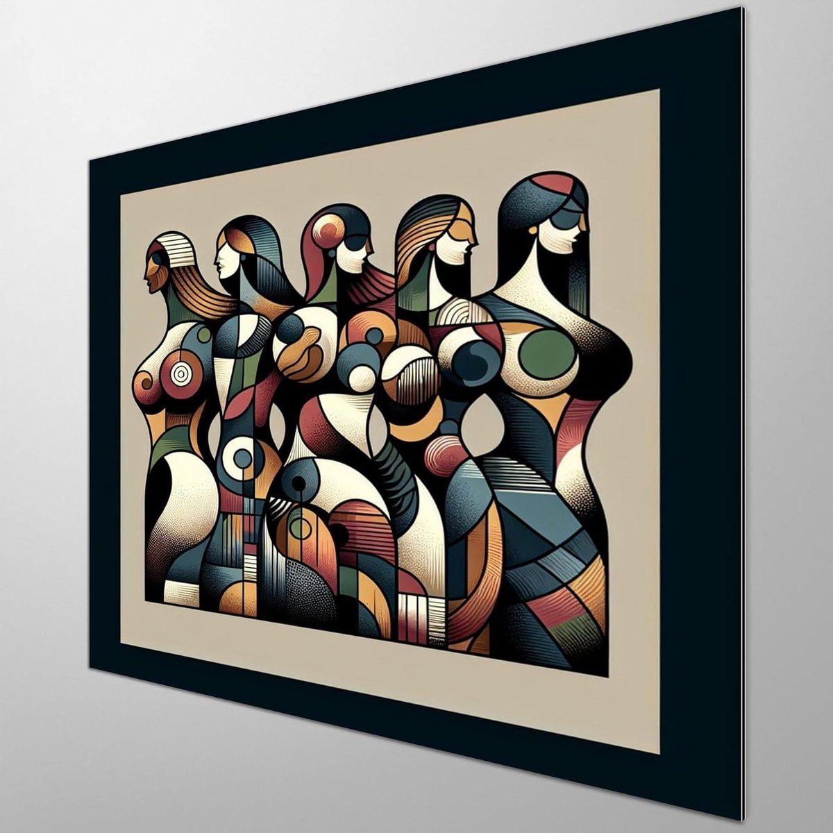 Abstract dikke dames schilderij - Voluptueuze vrouwen kunst - Wanddecoratie huis - Kleurrijke abstracte kunst - 100x100 centimeter - Multicolor
