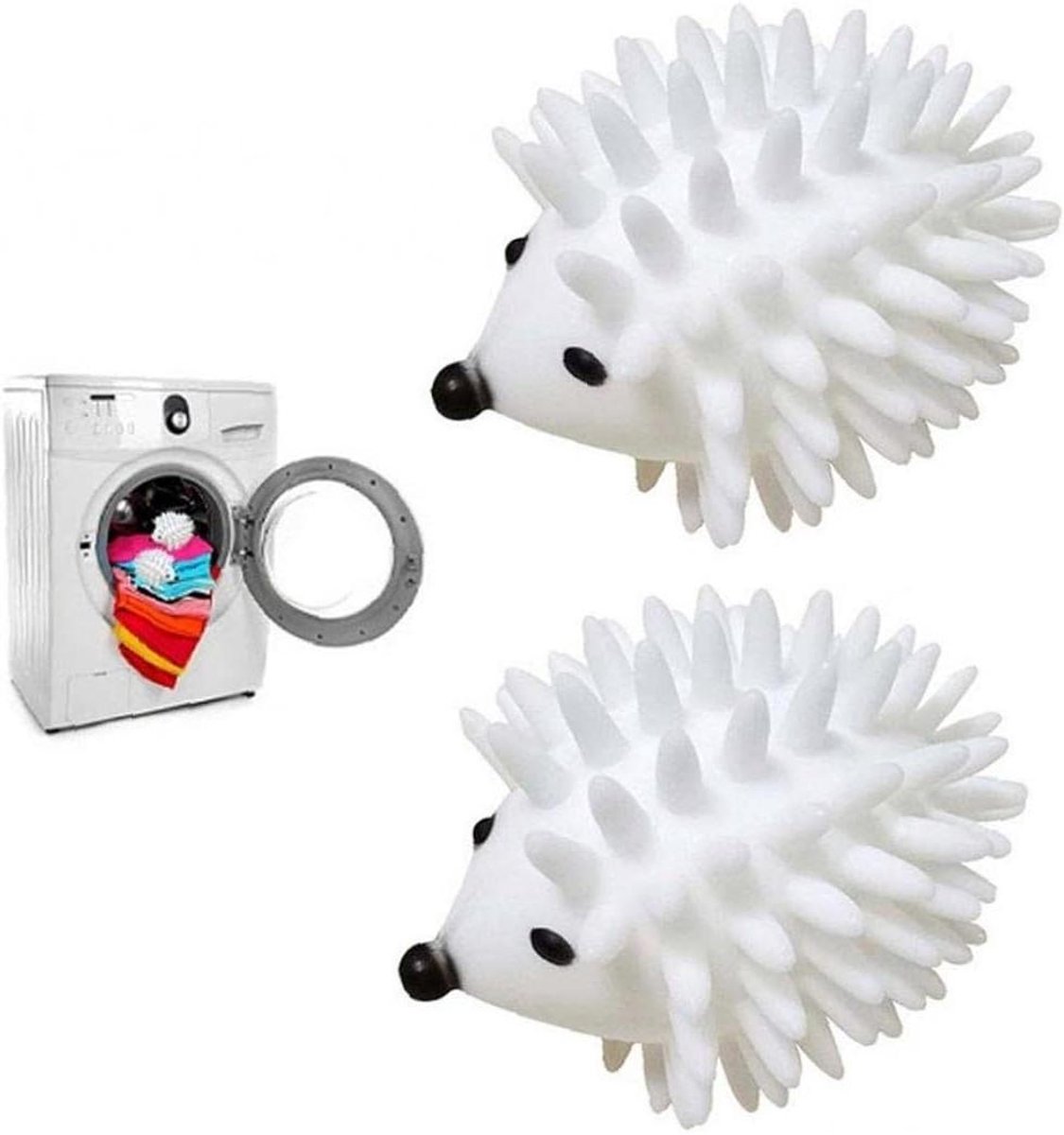 Wasmachines Ballen - Droger Ballen - Kleding Wassen - Voorkomt Knoop Vorming - 9x6.5x6.5cm - Wit