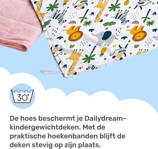 Kinderverzwaringsdeken Overtrek - Wisselhoes Dekbed - Hygiënisch Slapen - 100% Katoen - 104x150 cm - Safari — afbeelding 2