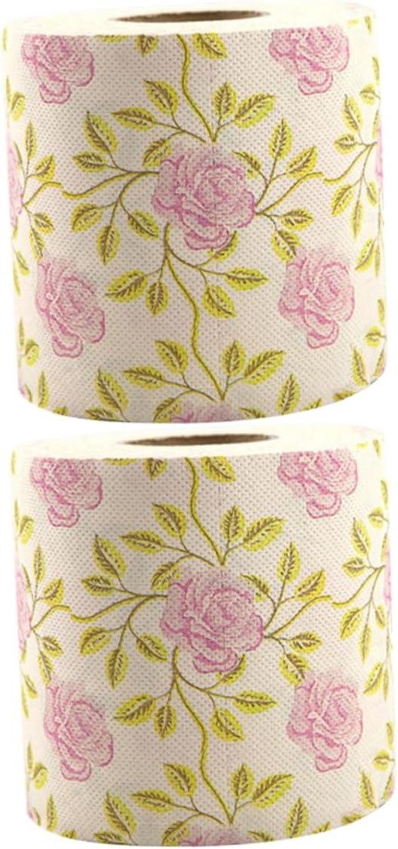 Bedrukt Toiletpapier - Rozenprint Papier - Badkamer Decoratie - Levendige Rozenpatronen - 2 Rollen - Diverse Kleuren