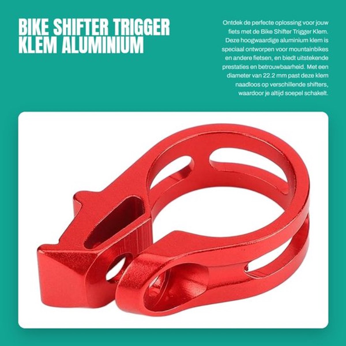 Fiets Klem Aluminium 22.2mm - Trigger Klem - Compatibel met X7/X9/X0/XX/XO1/XX1 - Schokbestendig - Lichtgewicht - Duurzaam - Shifter Klem