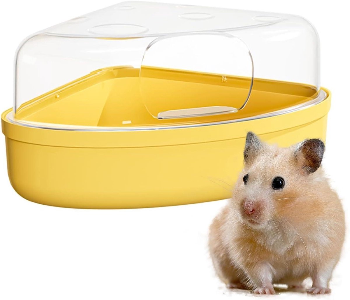 Hamster Zandbak - Huisdier Speelbak - Natuurlijk Graafgedrag - Transparant Kaasvormig - 19 x 15 x 7 cm - Transparant