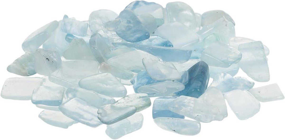 Aquarium Kristal Grind - Decoratieve Stenen Vaasvulling - Aquarium Decoratie - Natuurlijke Kristalvormen - 98 Gram - Blauw