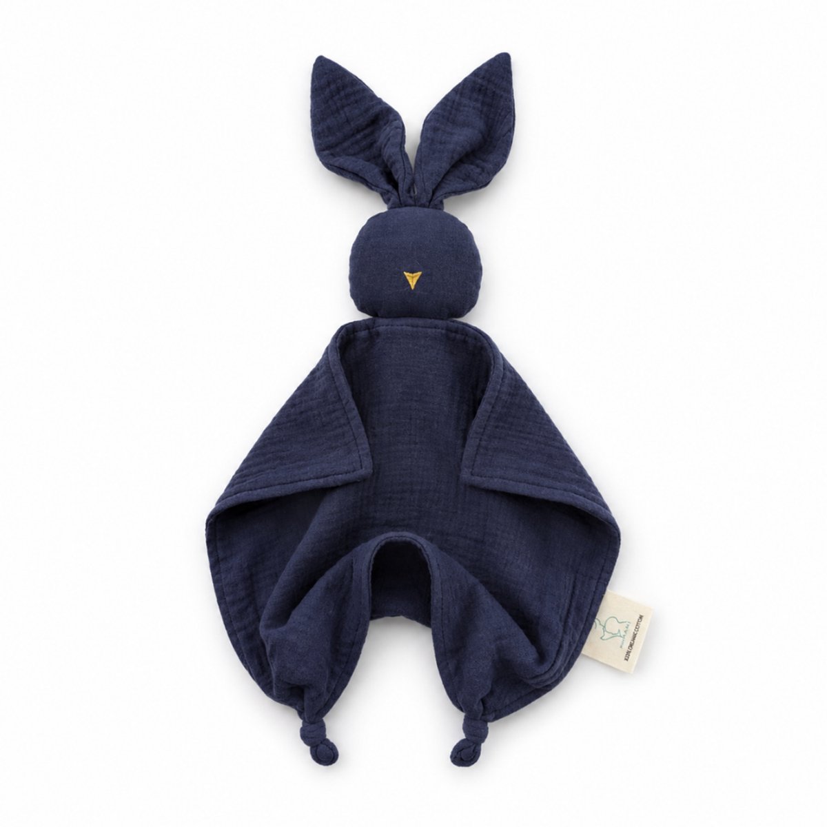 MijnNami Knuffeldoekje Baby Konijn – Hydrofiel Biologisch Katoen – Tutteldoekje – Evening Blue