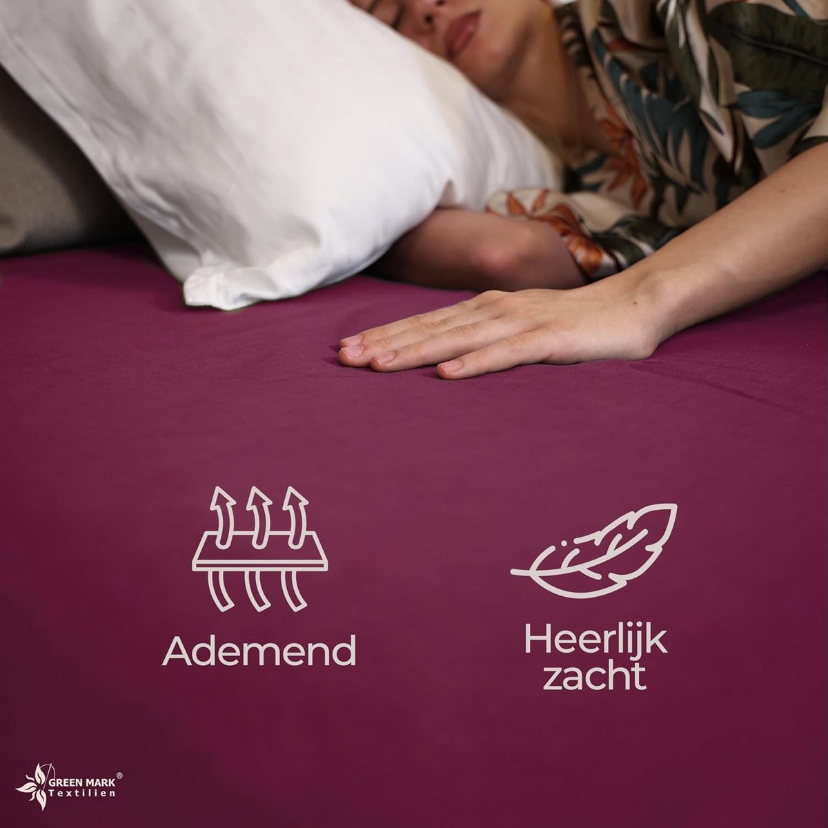 Vlaklaken - Bordeauxrood - 240 x 275 cm - 100% Katoen - Voor Thuis en Hotels