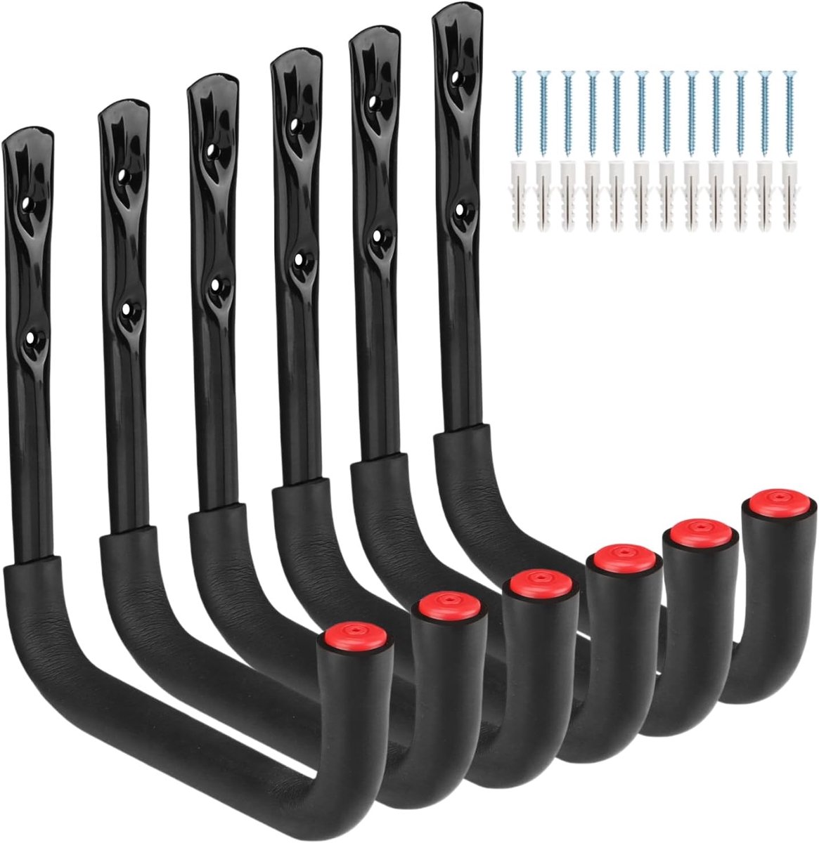 Haken, 20 cm Utility Ladderhaken, garageopslag gereedschapshaken, zwaar belastbare muurbevestigingen, hanger voor fiets, stoel, slang, buiten en binnen (20,5 cm x 20 cm)