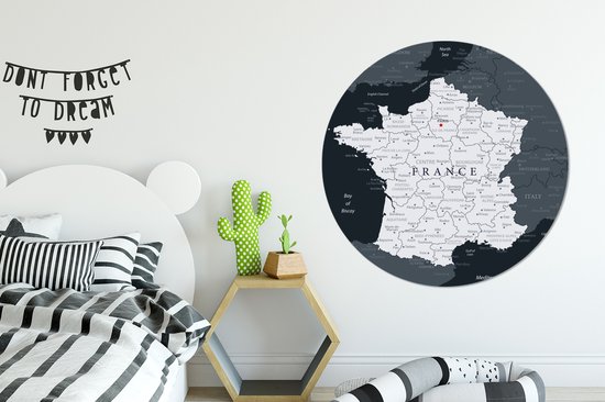 Carte de France gris foncé Aluminium ⌀ 140 cm