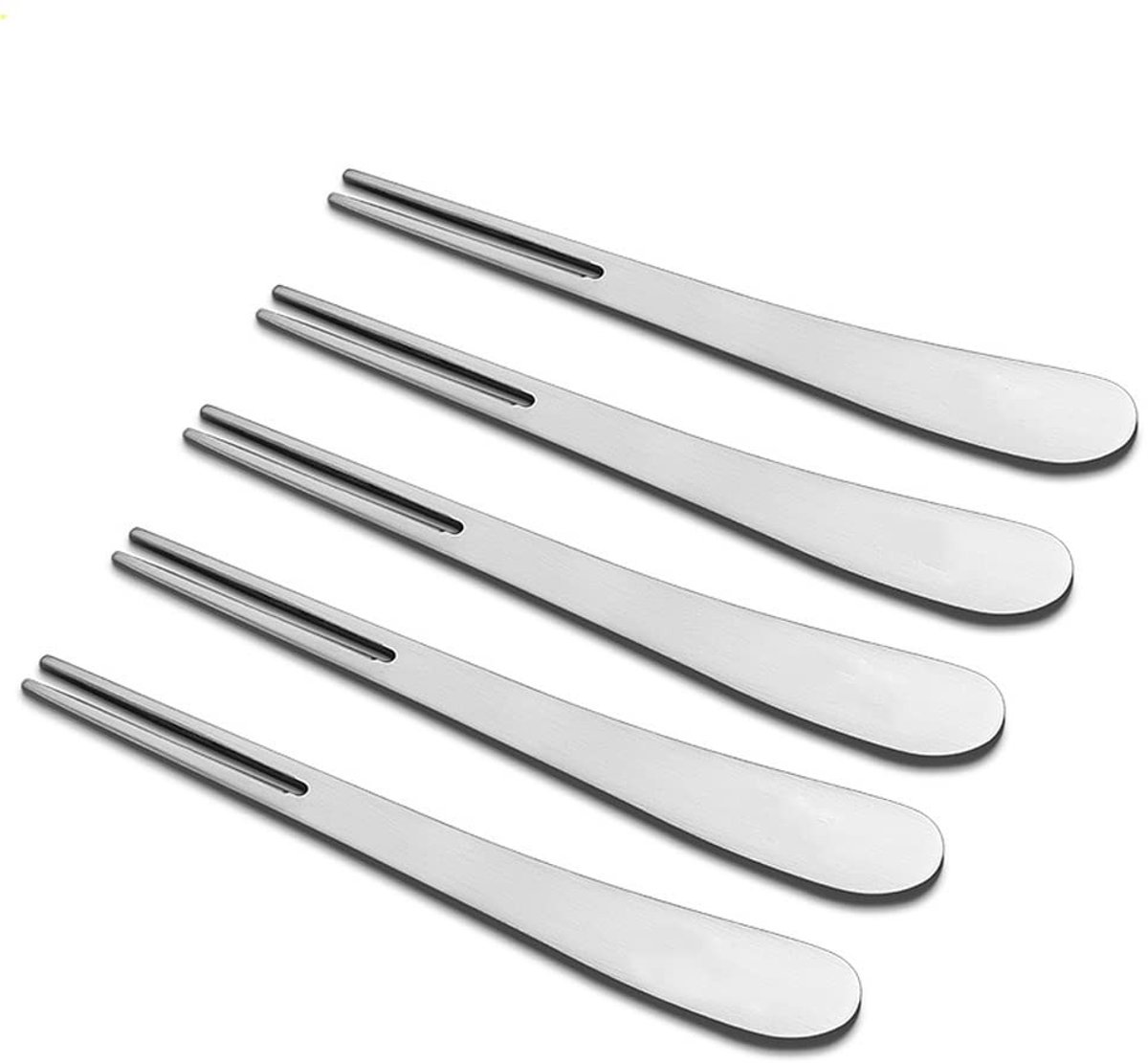 Dailygoods - ARFUKA 5 Pack Roestvrij Staal Vorken Escargot Vorken 2 Prong Proeverij Voorgerechten Vorken Fruit Vorken Cake Vorken 4.7 "Draagbare Cocktail Salade Fruit Vorken Voor Party Reizen Zilver