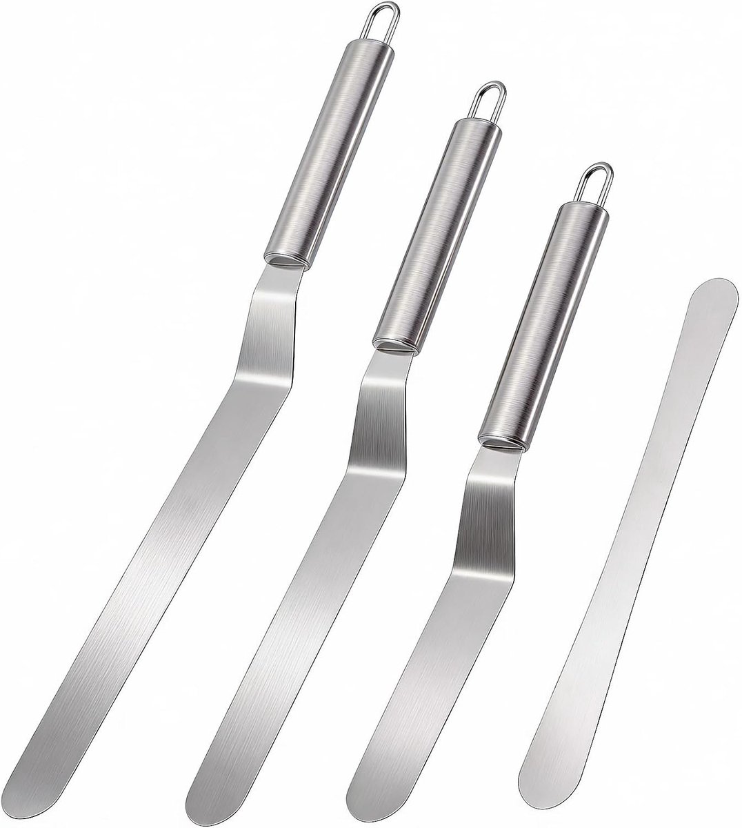 Spatels van roestvrij staal, professionele schuine spatels voor taarten, taarten, cupcakes en deeg, keukengerei en bakaccessoires