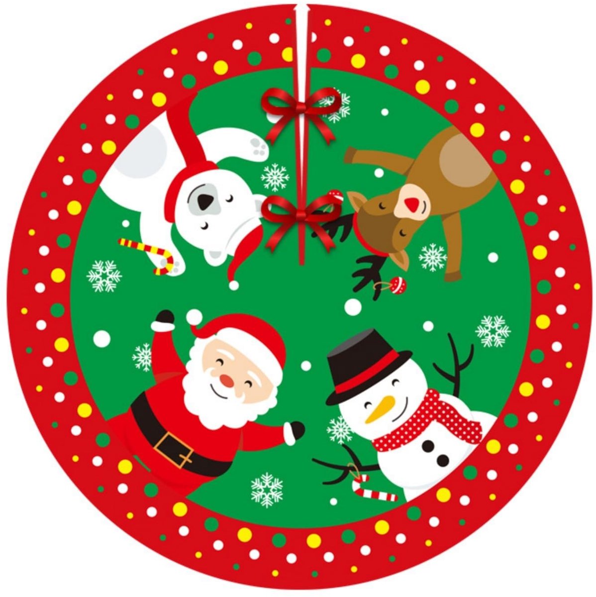 Dailygoods - 90CM Rode kerstboomrok van stof voor een stijlvolle kerstdecoratie
