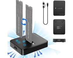 Docking Station voor Harde Schijf - USB-C 3.1-adapter voor M.2 NVMe/SATA SSD - TENZHVXI® - 10 Gbps - Draagbare behuizing - Geschikt voor formaten 2280/2260/2242/2230 - Compatibel met M.2 (M-Key, B+M-Key) NVMe- en SATA NGFF-SSD's - Plug-and-play