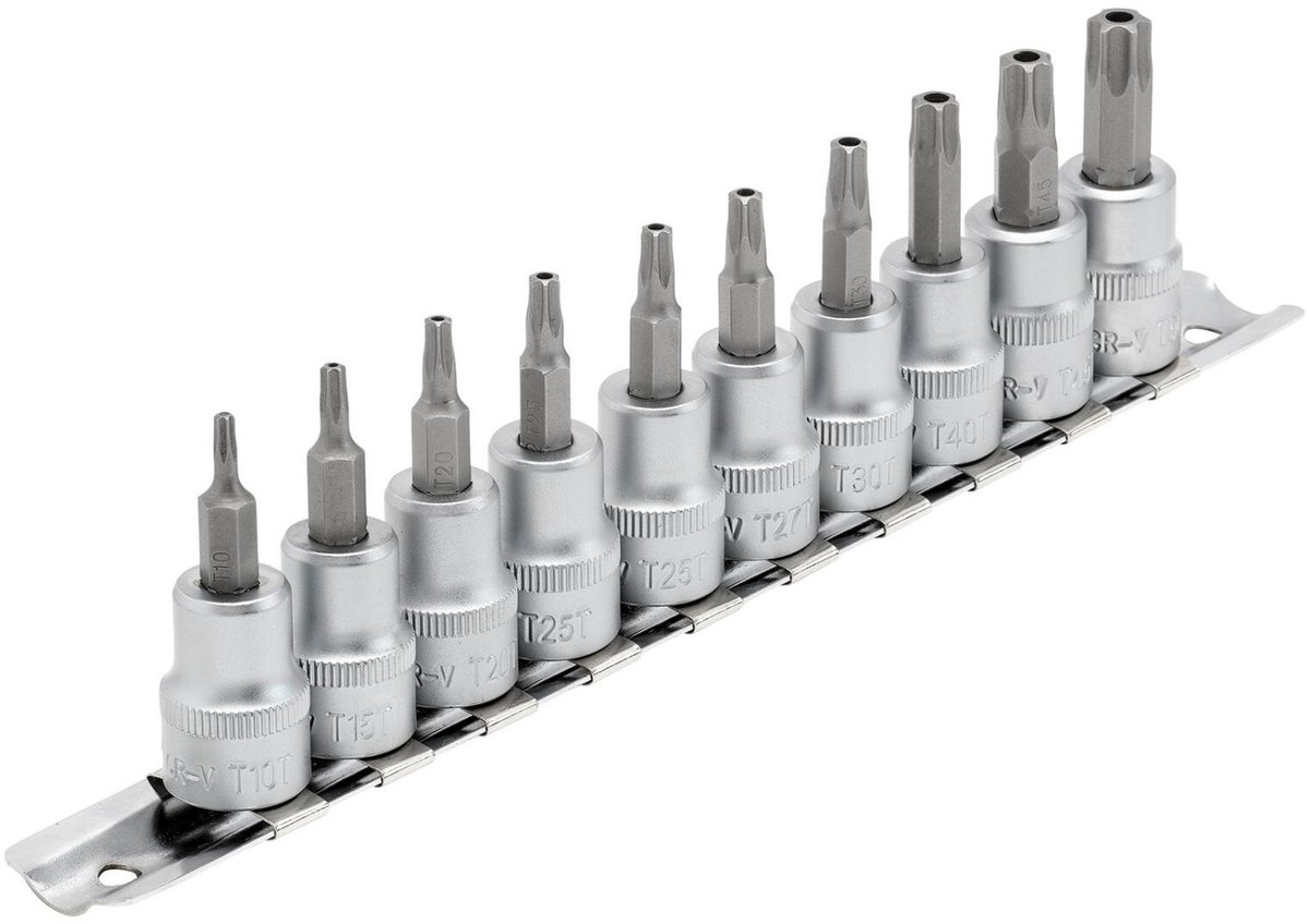 Draper doppenrail - 3/8 inch - Resitorx - 10-delig