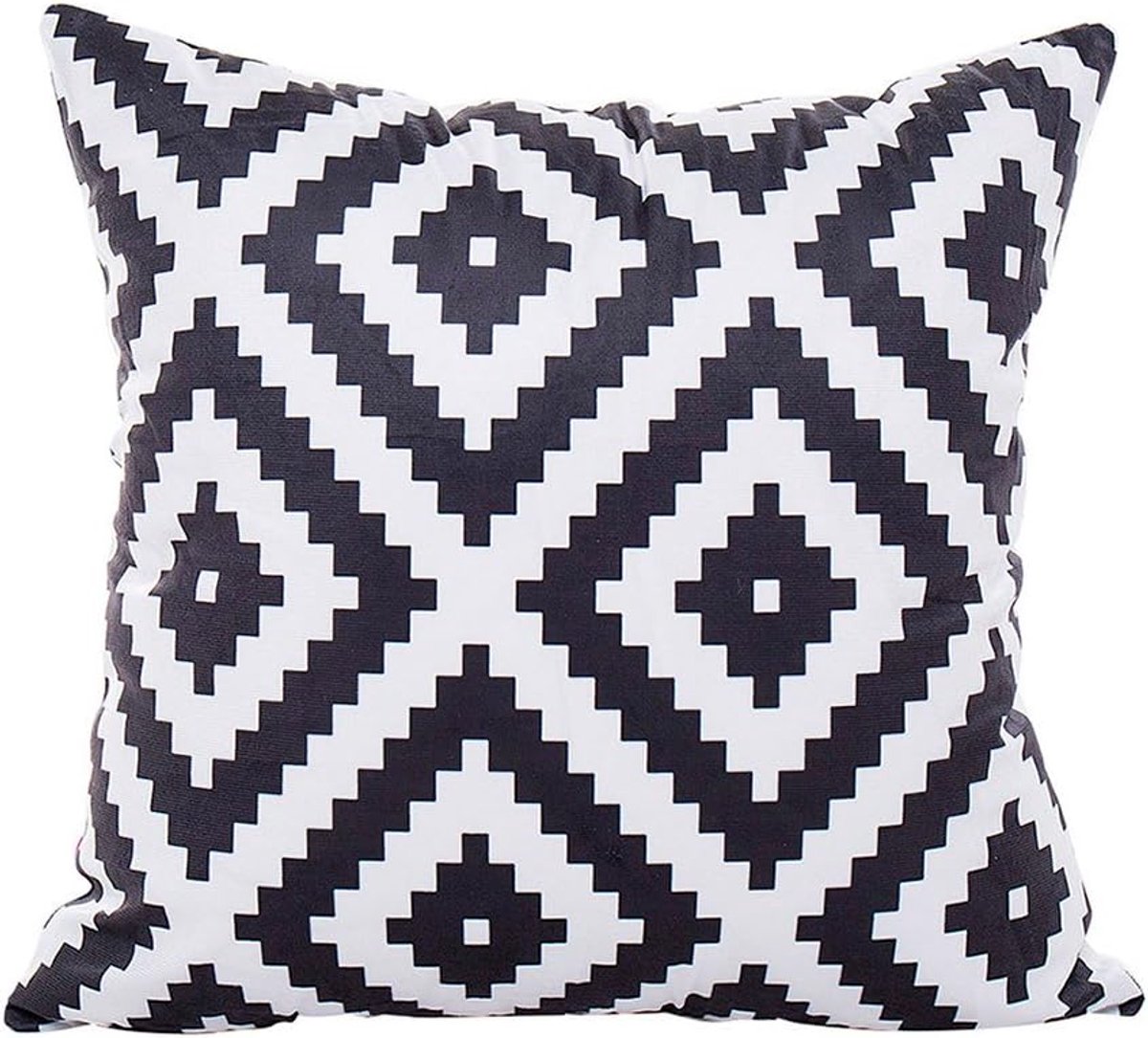 moderne minimalistische gestreepte pluche kussensloop geometrische patroon kussensloop zwart en wit huisdecor, 45x45cm