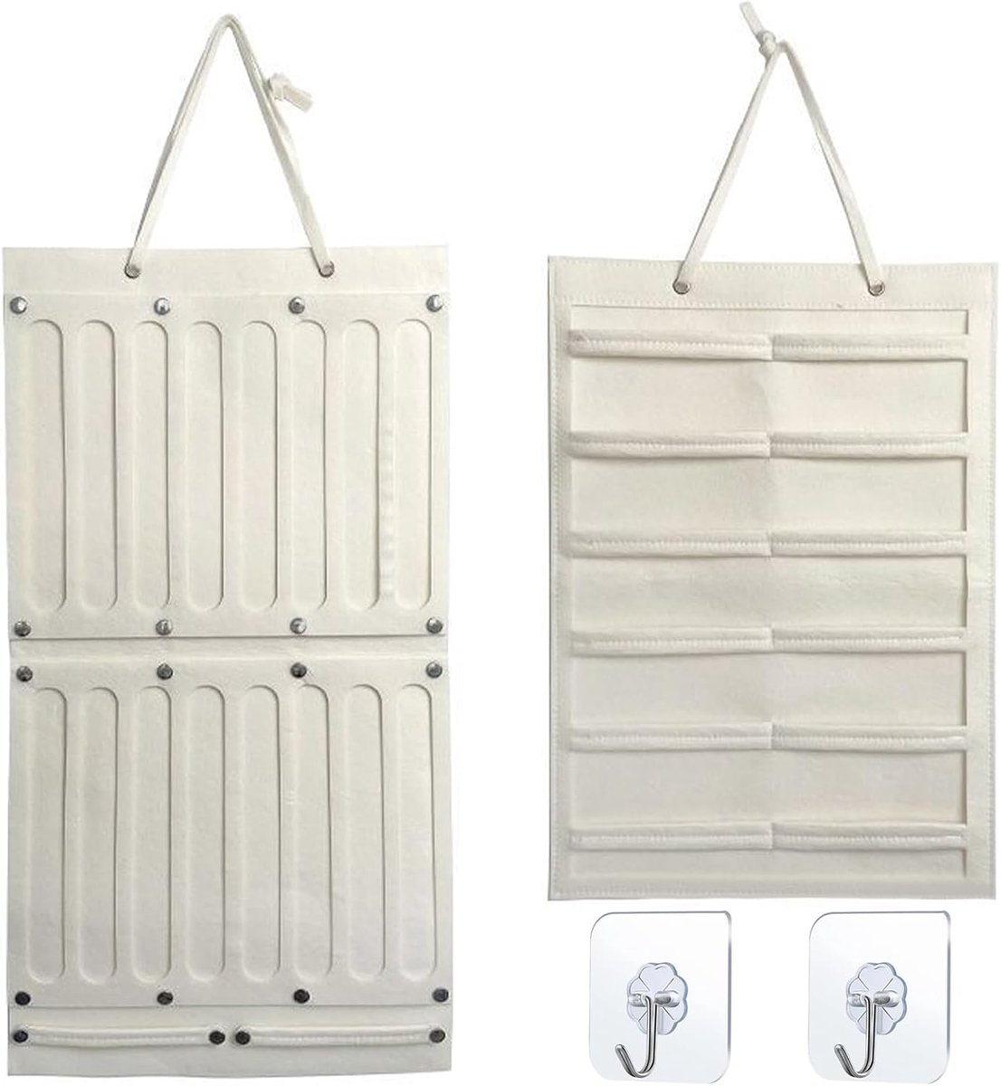2 stuks organizer voor haarclips, haarspeldhouder, organizer om aan de muur te hangen voor het opbergen van sieraden, haaraccessoires, zonnebrillen enz. (wit)
