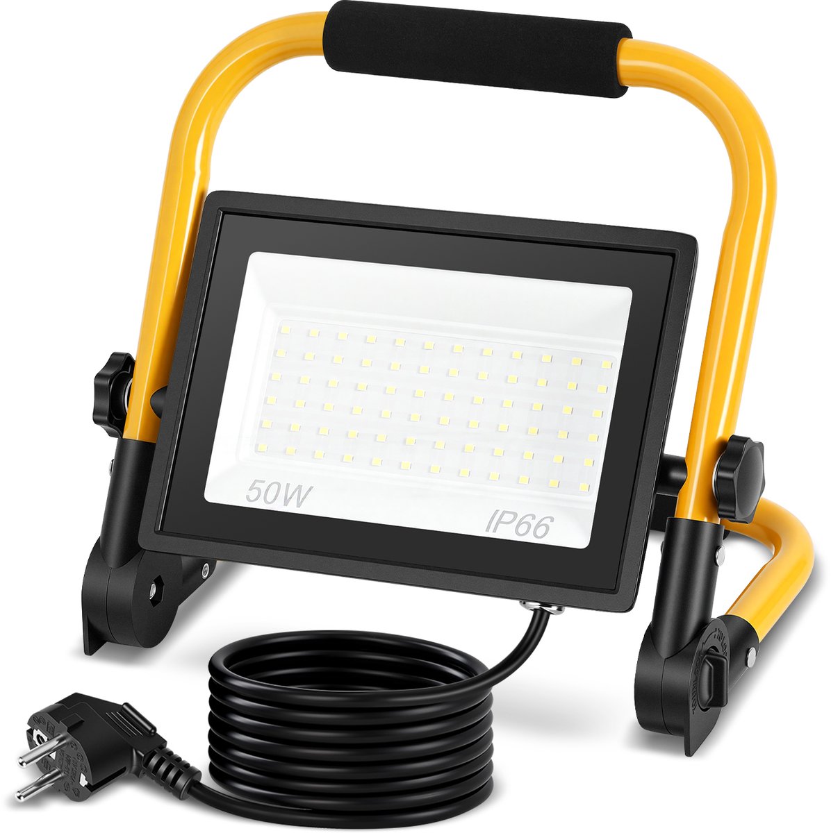 LED Bouwlamp 50W - 4000LM Werklamp - Waterdicht IP66 - 6500K Koud Wit - Voor Bouwplaats, Garage en Tuin