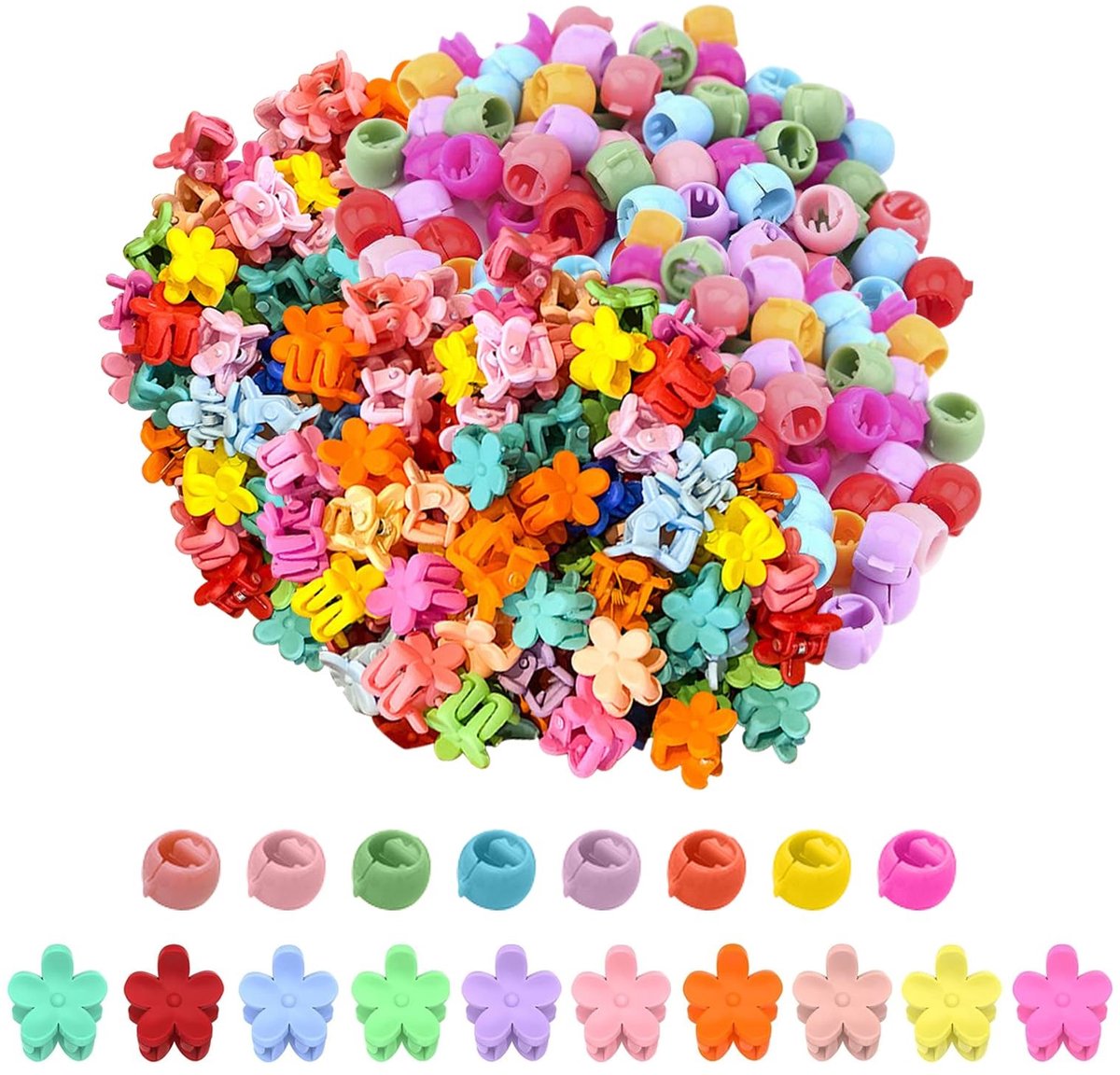 Dailygoods- Haarspelden 90 Stuks - Kleurrijke Haarkralen/ Bloemenhaarklemmen - Antislip Haarclip Klein - Creatief Styling-ontwerp - Voor Meisjes - Haarklemmen