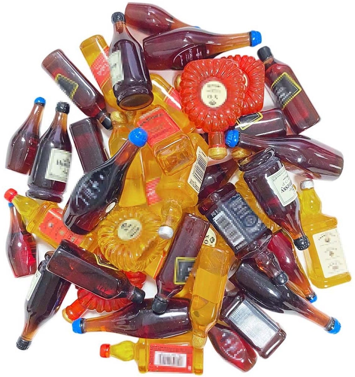 Dailygoods- Miniatuur Glas Set van 40 Stuks - Hars Drinkflessen - Simulatie Model - DIY Decoratie - Sleutelhanger Accessoires - Duurzaam en Stevig - Miniatuur Drankflessen