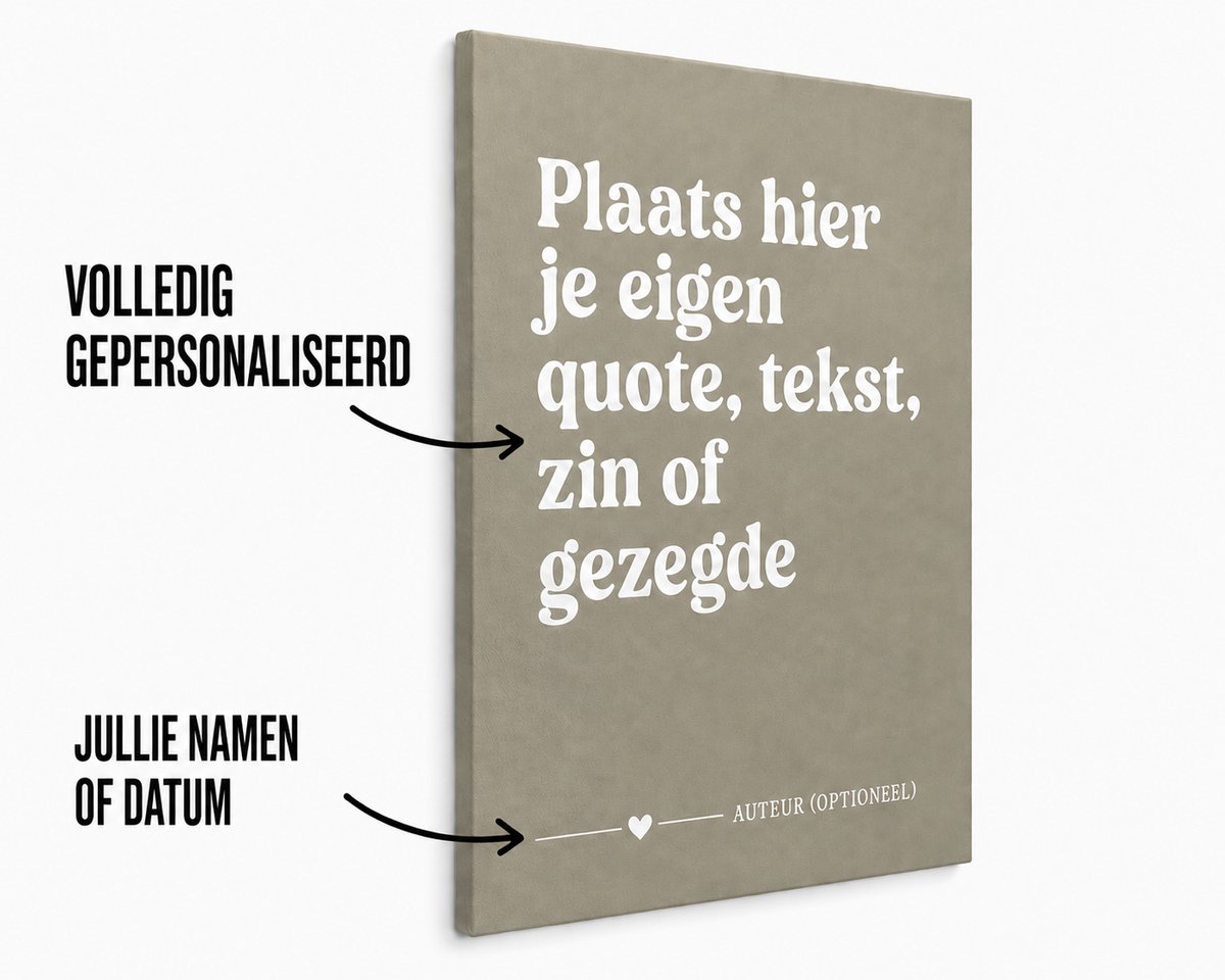 Artaza Canvas Schilderij Gepersonaliseerd Custom Cadeau - Liefde Quote Tekst - 60x90 cm - Wanddecoratie Woonkamer - Schilderijen - Muurdecoratie