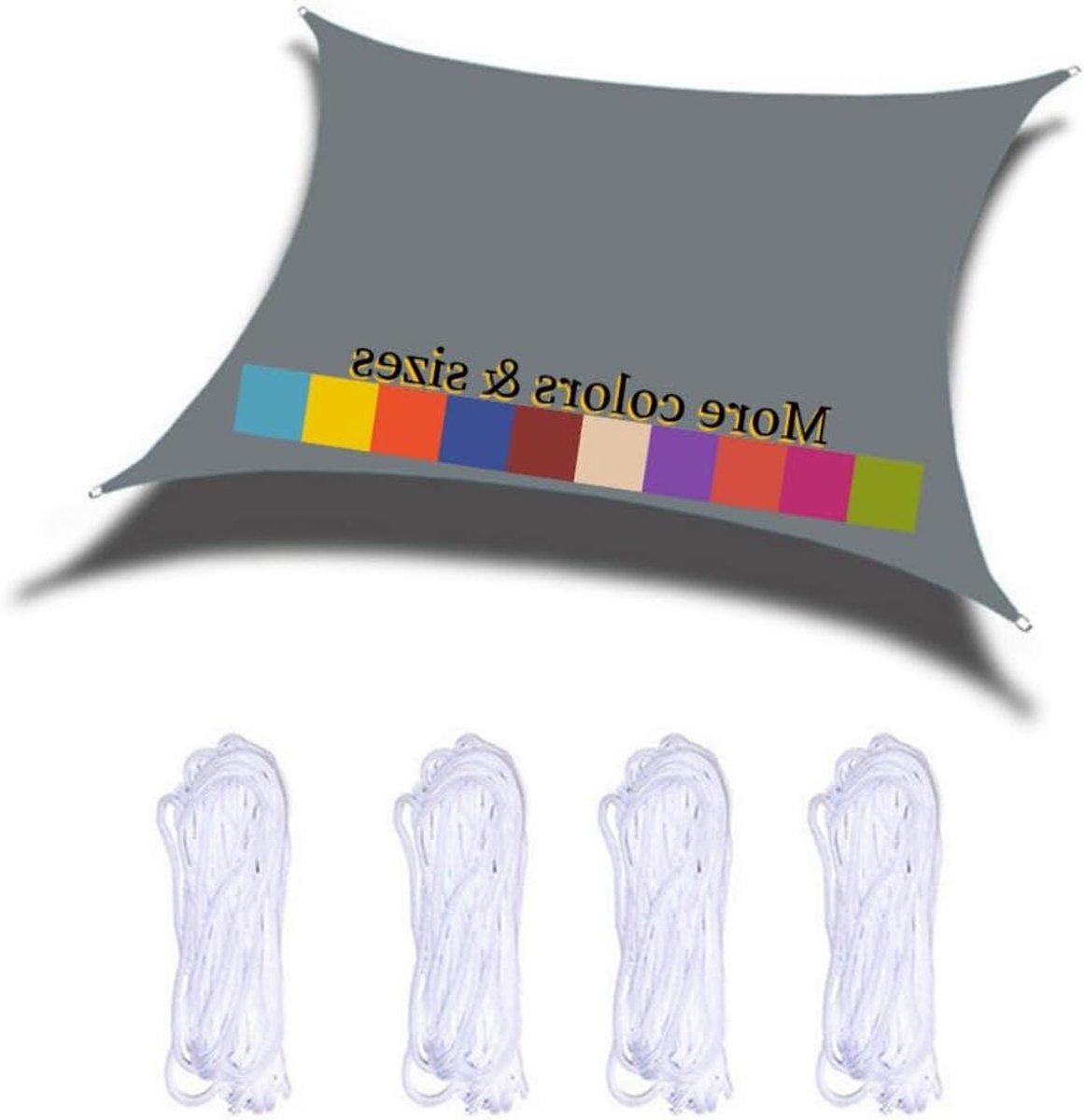Zonnedoek Rechthoek - Schaduwdoek Waterdicht - Tuin Zonnebrand - 98% UV Bescherming - 4x4m