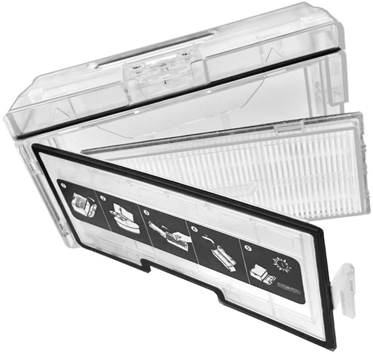 Dailygoods- Stofafscheider Hoge Kwaliteit - Vervangende Stofbak - Filter - Kunststof - Eenvoudig te Vervangen - Geschikt voor Roborock S8/S8+/G20/G10S/T7S