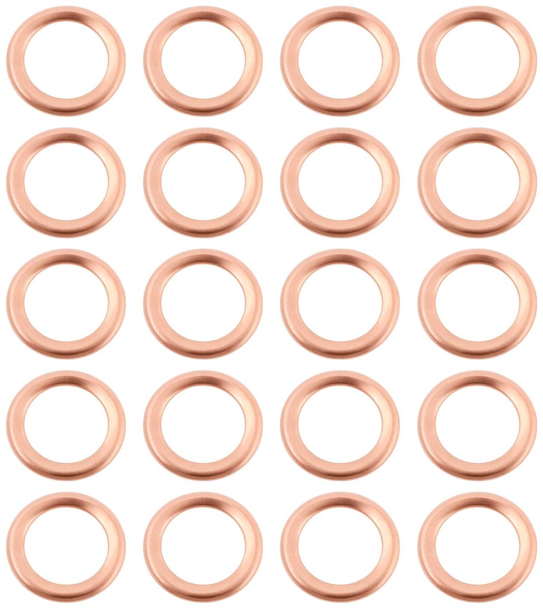 Dailygoods- Olie-aftapplugpakkingen 20 stuks - Koperen Afdichtingsringen - Dichtingsringen Sanitair - Lekpreventie - Duurzaam - 12x18x2mm