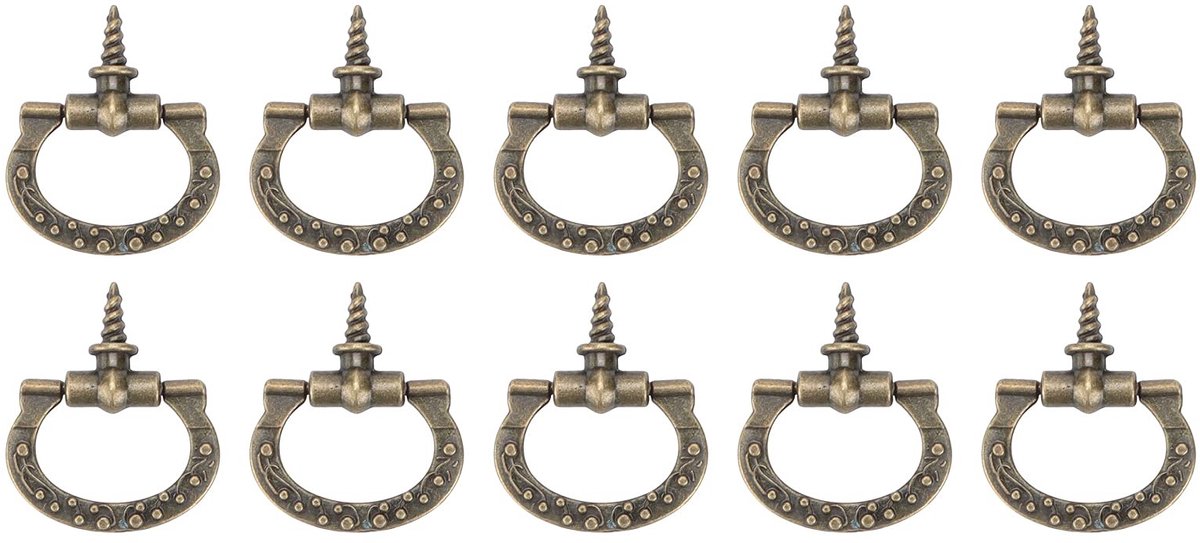 Dailygoods- Ladetrekringen Retro - Decoratieve Handgrepen - Opbergdozen Sieraden - Legeringsmateriaal - 10 Stuks - Hoge Hardheid