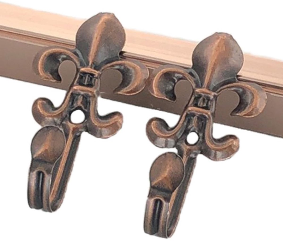 Dailygoods- Gordijnhouder Metalen - Wandmontage - Gordijnhaken - Decoratieve Bevestiging - 4 Stuks - Corrosiebestendig - Gordijnhaak