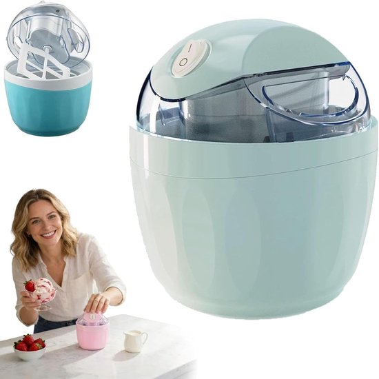 Compacte ijsmaker - Sorbetmachine Yoghurtmaker - Zelf ijs maken - Snelle bereiding 15 min - Niet gespecificeerd - Blauw — afbeelding 4