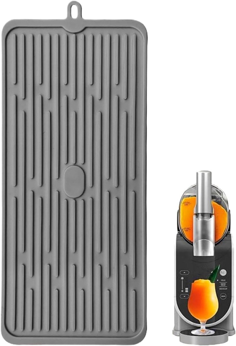 Koffiezetapparaat Onderlegger Ondermat Koffiemachine Aanrecht Beschermen Niet-Glijdende Silicone 47x20 cm Grijs
