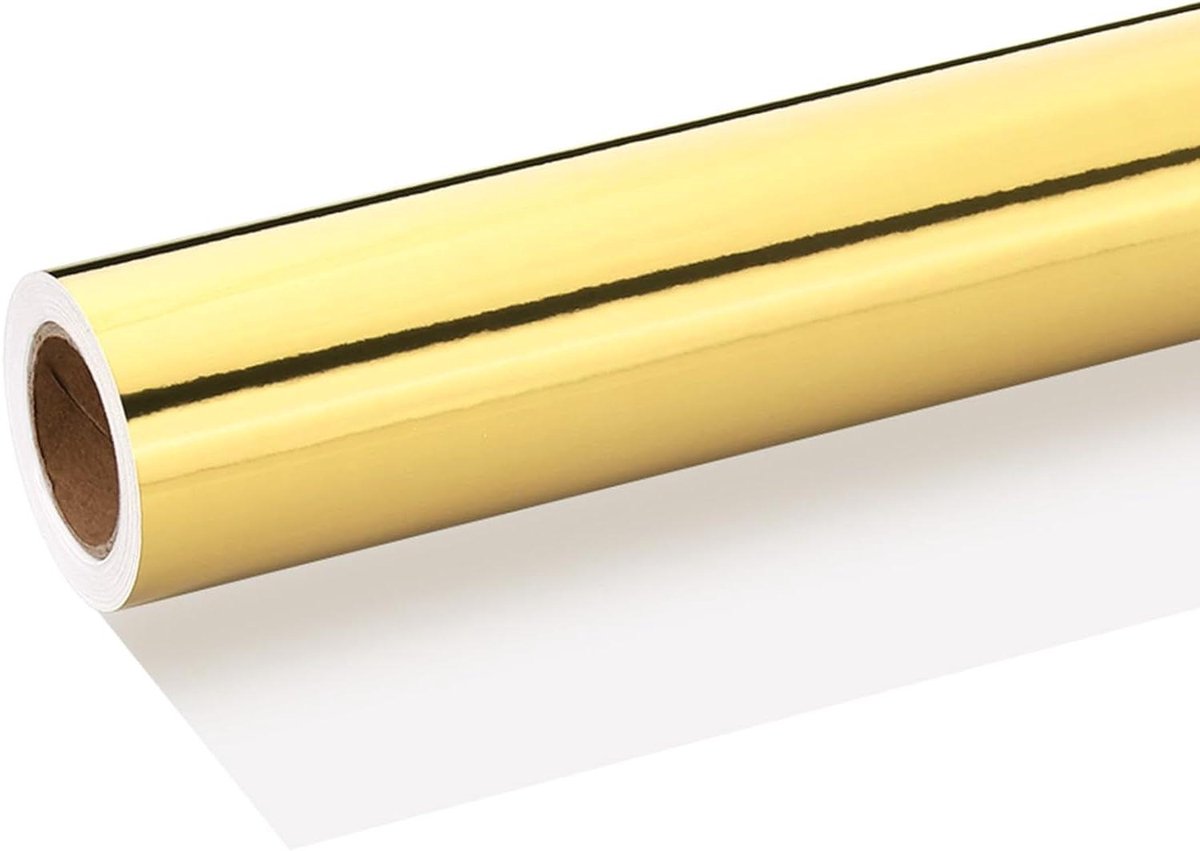 Metallic Inpakpapier - Folielint Rol - Geschenken Versieren - Scheurbestendig Materiaal - 400 inch - Goud