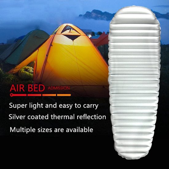 Kampeer mat - Slaapmat lucht - Comfortabel slapen - Ingebouwde pomp - 190 x 75 cm - Lichtgrijs — afbeelding 2