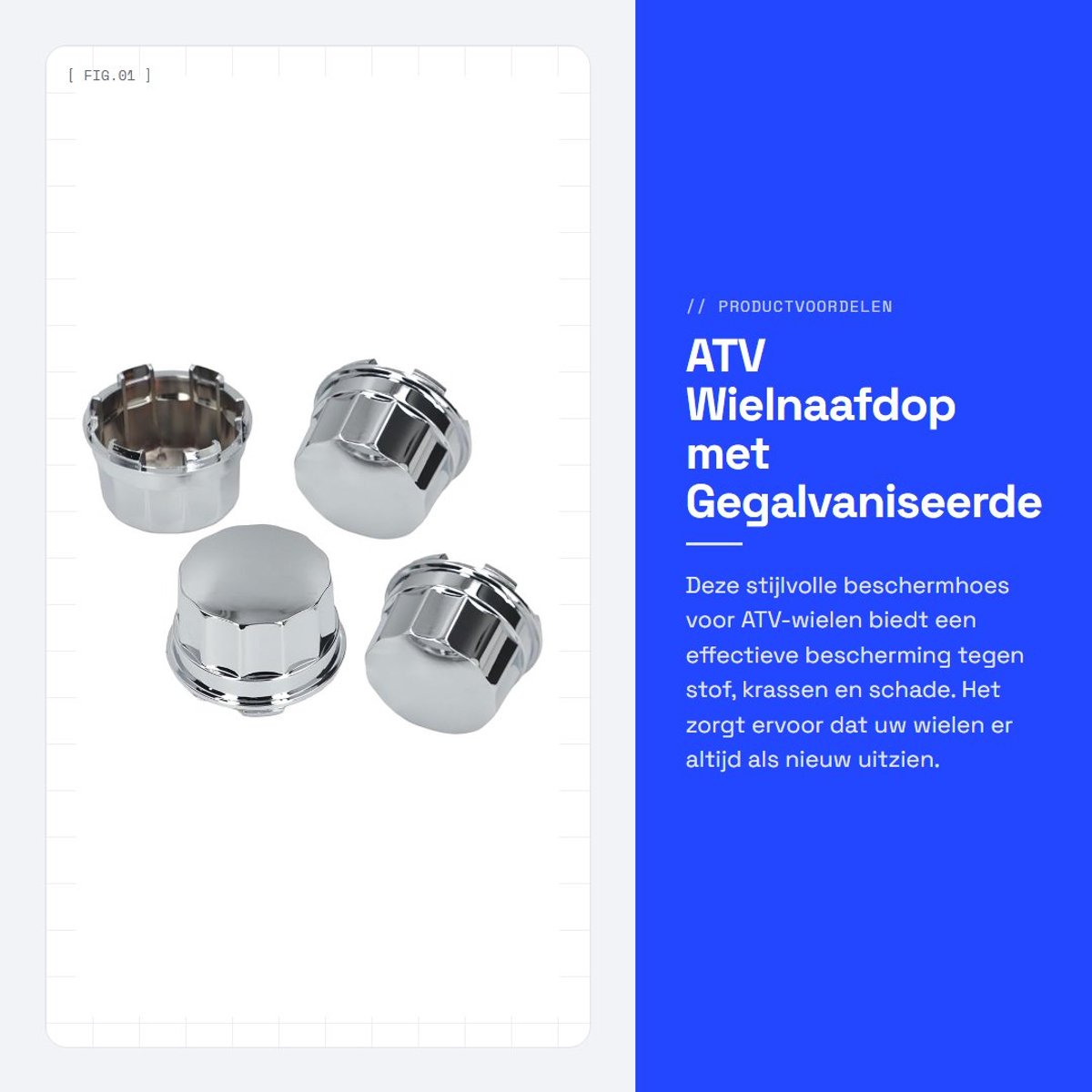 Dailygoods- Wielnaafdop Stijlvol Ontwerp - Beschermhoes - Gegalvaniseerde Afwerking - Eenvoudige Installatie - Bescherming tegen Krassen - Geschikt voor 8-14" Velgen - Naafdop