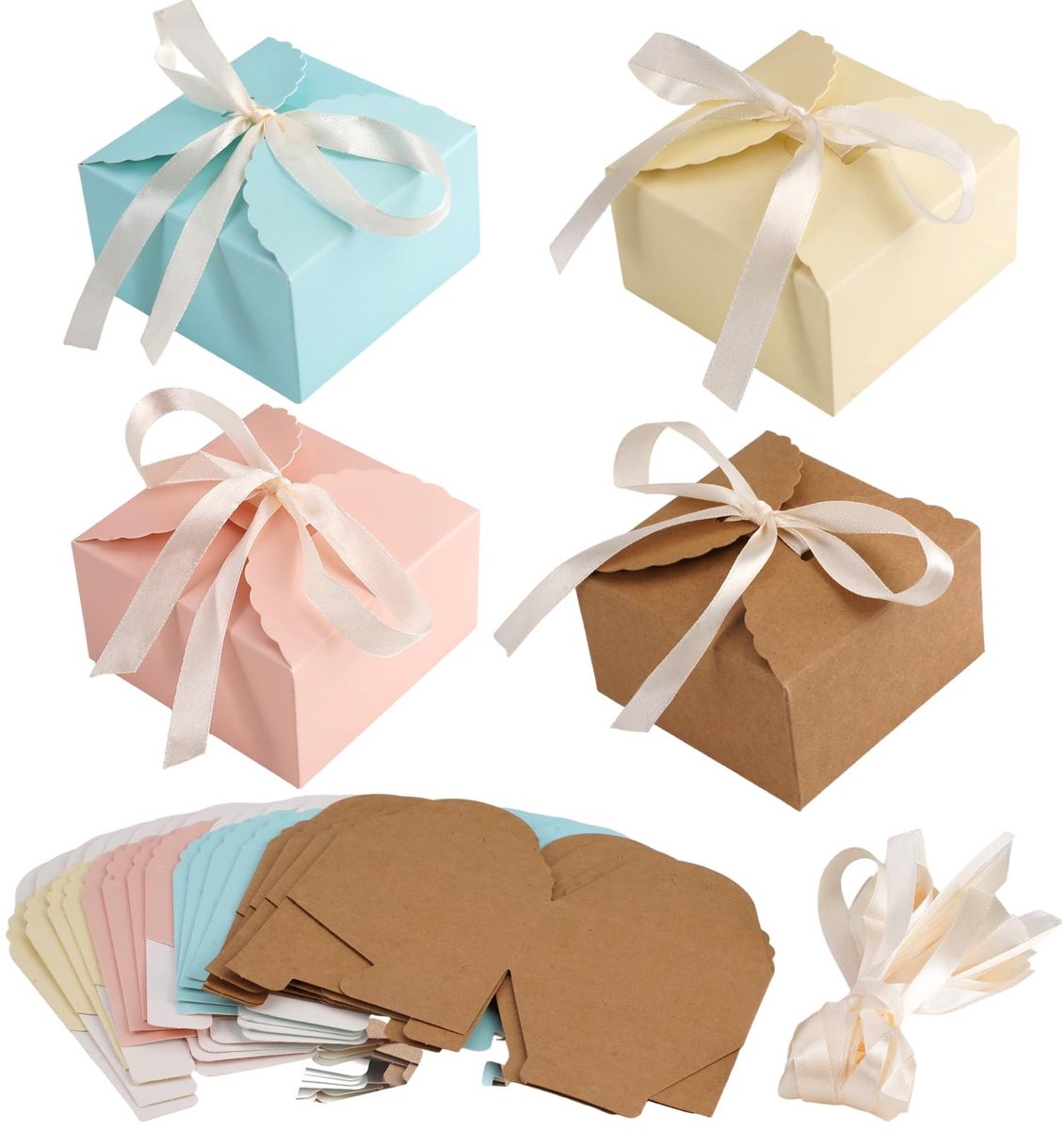 Dailygoods- Geschenkdozen 20 stuks - Kleine Geschenkdozen met Deksel - Herbruikbaar - Recyclebaar - 9 x 9 x 5 cm - Verkrijgbaar in 4 Kleuren - Cadeauverpakking