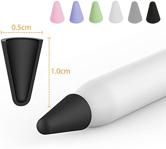 Dailygoods- Pendoppen 48 Stuks - Siliconen - Ultradun - Compatibel met A Pencil 1/2 - Reservepunten Niet Inbegrepen - Bescherming Punt en Scherm - Stylusdop — afbeelding 2
