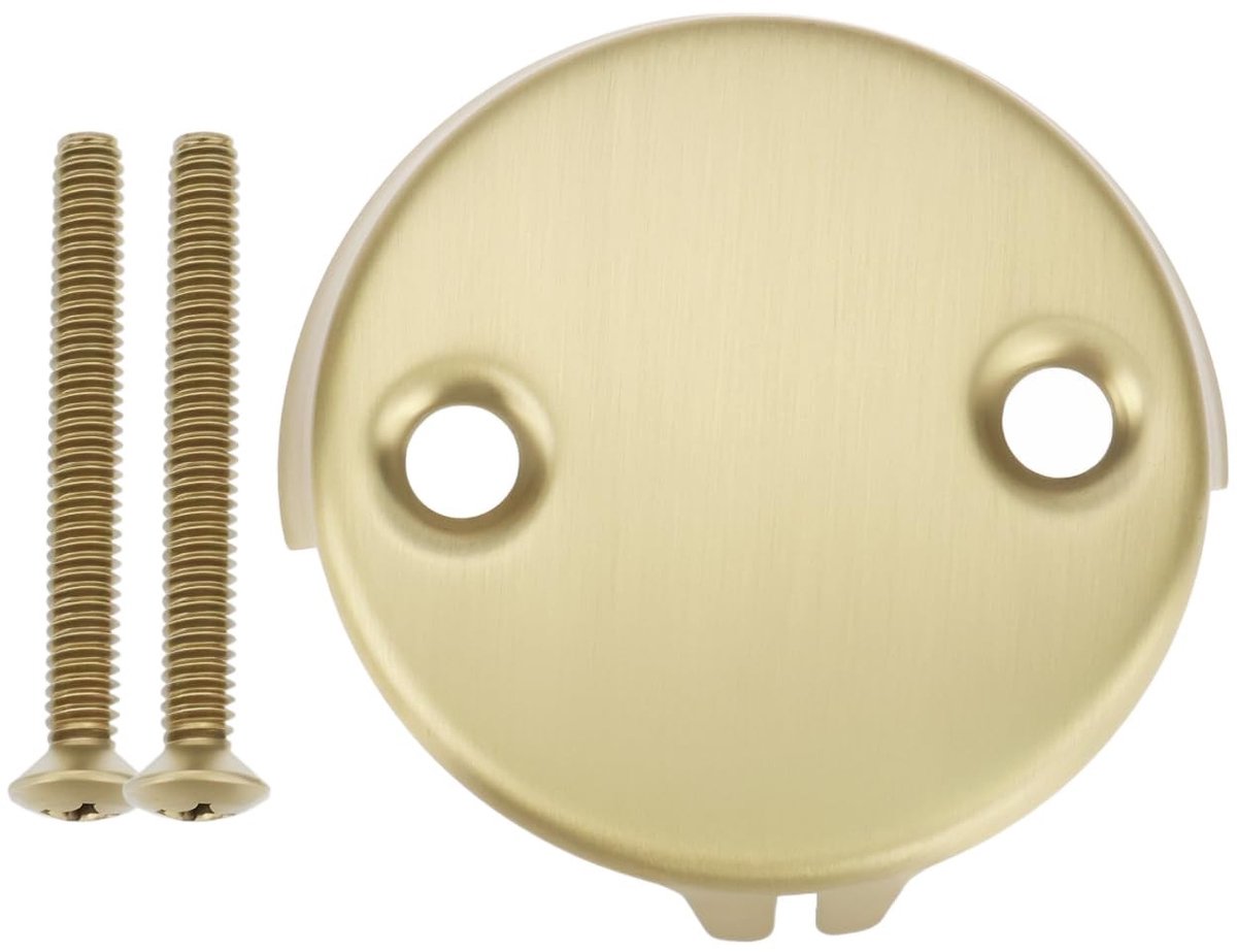Dailygoods- Afvoerplaat Goud - Decoratieve Hoes - Roestvrij Staal - Compatibel met Delta RP31556CZ/RP293 - Schroeven - 3,1 x 1,9 x 0,5 inch - Overloopdeksel